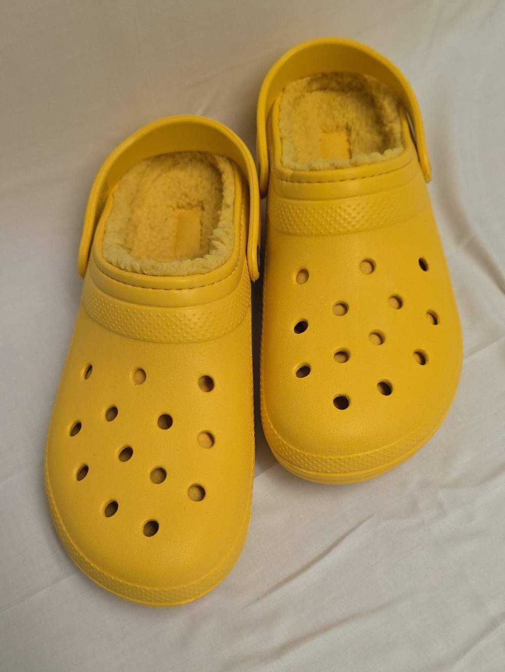 CROCS Fuzzy Lined Clogs - Yellow